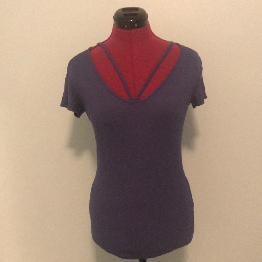 Blue Ribbed Tee